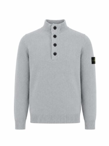 STONE ISLAND - HALF ZIP KNIT JUMPER LICHTBLAUW (43392)