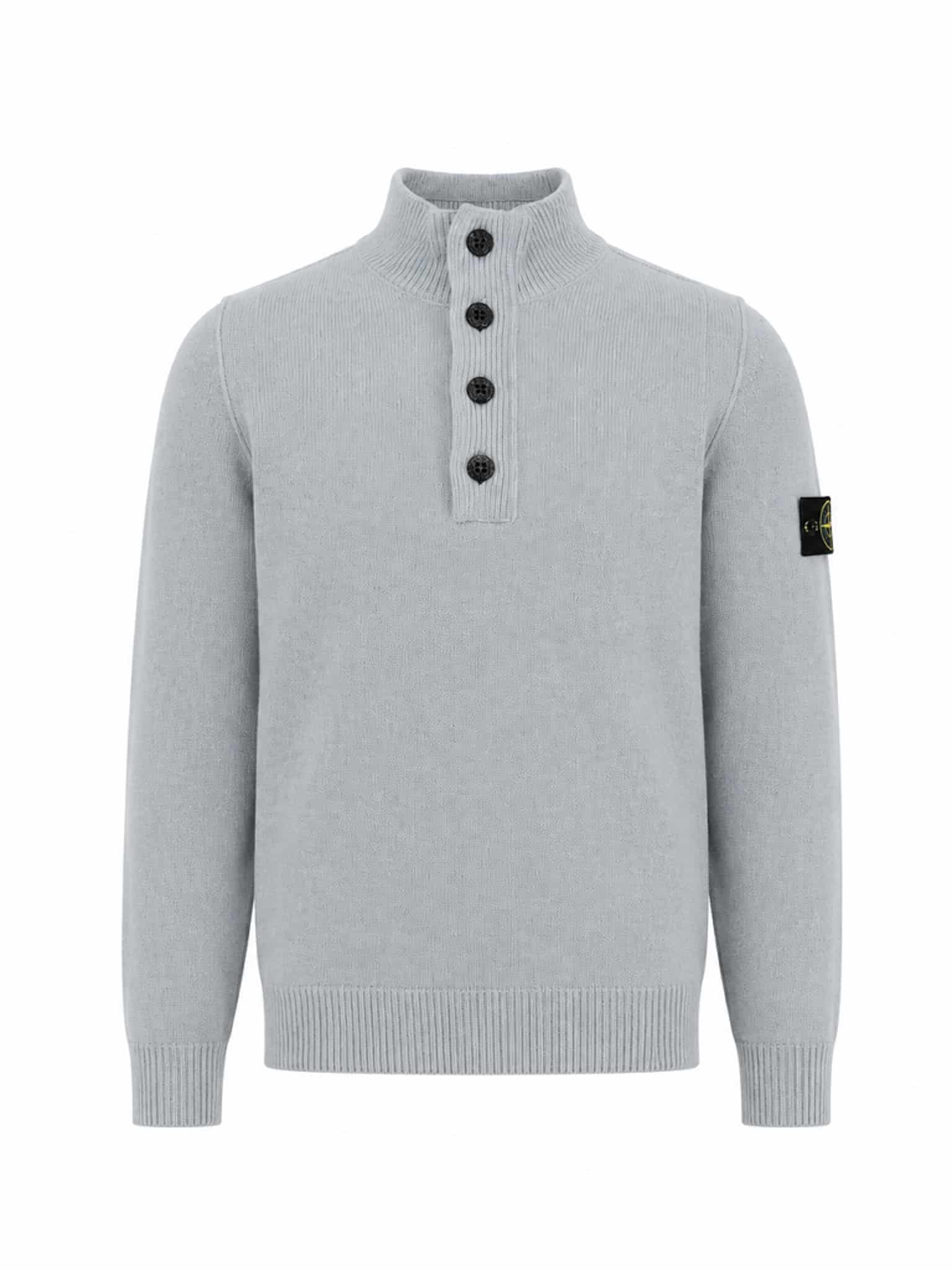 STONE ISLAND - HALF ZIP KNIT JUMPER LICHTBLAUW (43392) STONE ISLAND - HALF ZIP KNIT JUMPER LICHTBLAUW (43392)
