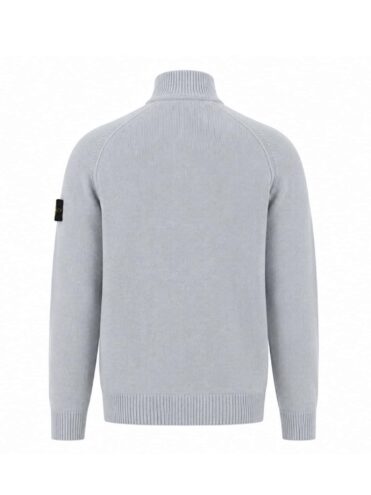 STONE ISLAND - HALF ZIP KNIT JUMPER LICHTBLAUW (43392) STONE ISLAND - HALF ZIP KNIT JUMPER LICHTBLAUW (43392)
