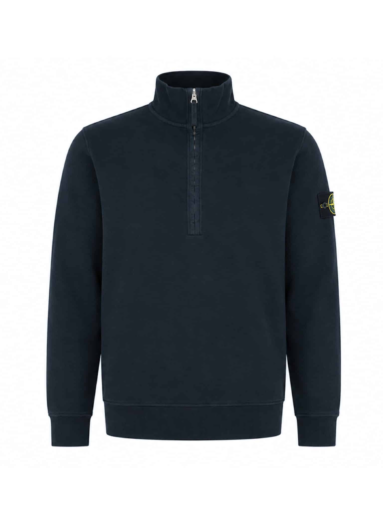 STONE ISLAND - HALF ZIP SWEATER NAVY (43371) STONE ISLAND - HALF ZIP SWEATER NAVY (43371)