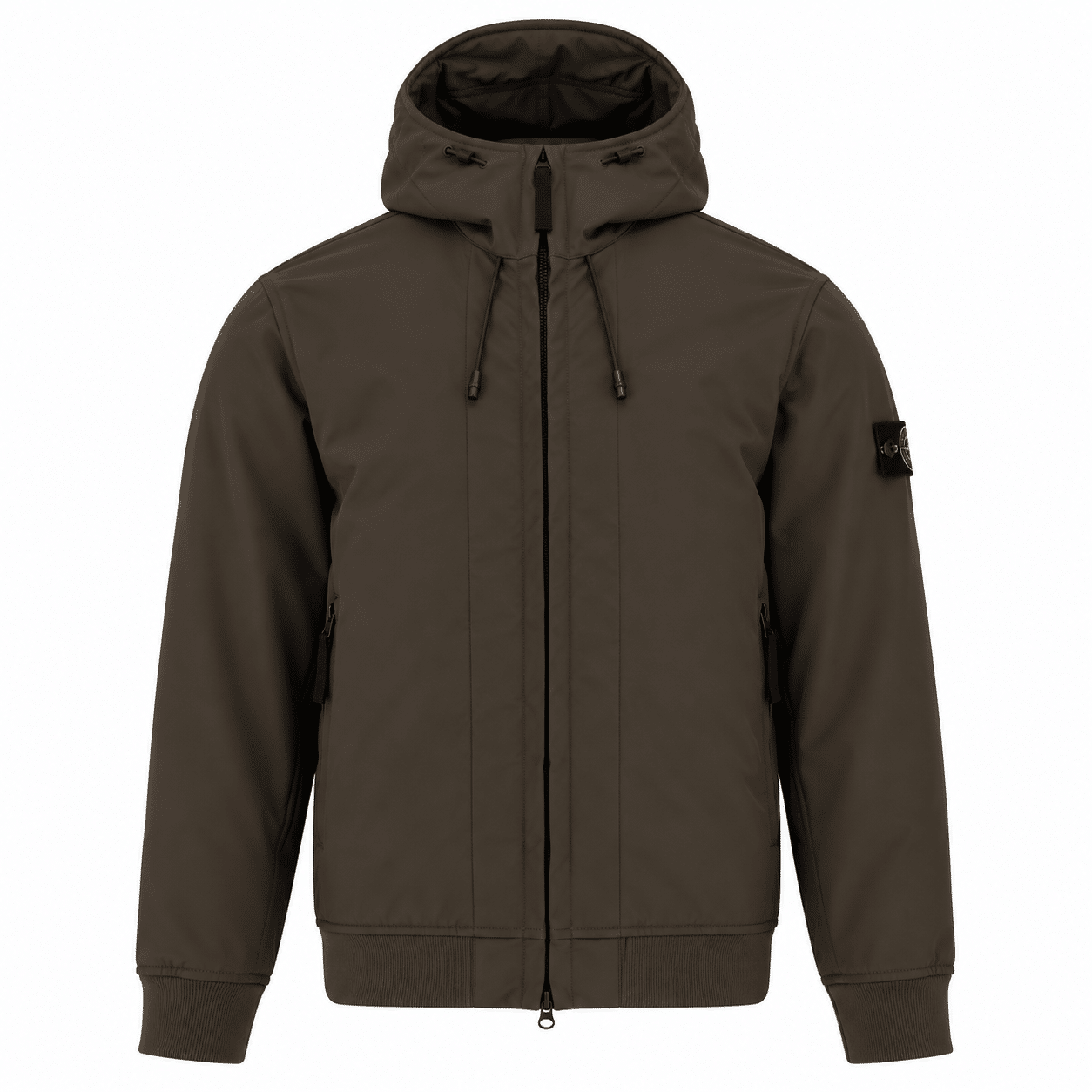 STONE ISLAND - VESTE SOFT SHELL À CAPUCHE GRIS CHARBON (43358) STONE ISLAND - VESTE SOFT SHELL À CAPUCHE GRIS CHARBON (43358)