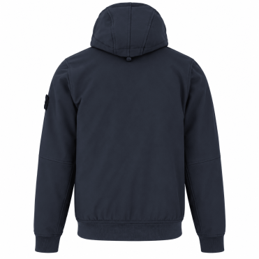 STONE ISLAND - VESTE SOFT SHELL À CAPUCHE BLEU MARINE (43382) STONE ISLAND - VESTE SOFT SHELL À CAPUCHE BLEU MARINE (43382)