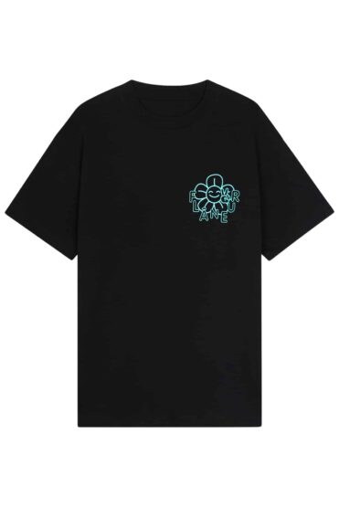 FLÂNEUR - Happy Flower T-Shirt schwarz (42307)