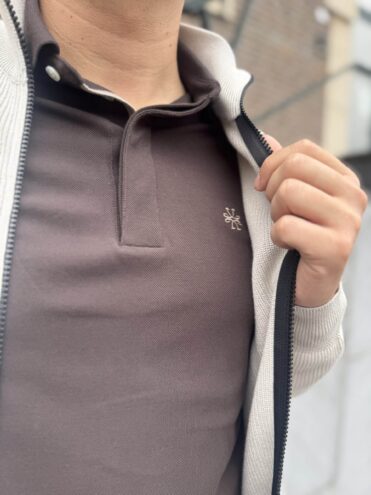 Jacob Cohën - Poloshirt longsleeve dark brown (43343) Jacob Cohën - Poloshirt longsleeve dark brown (43343)