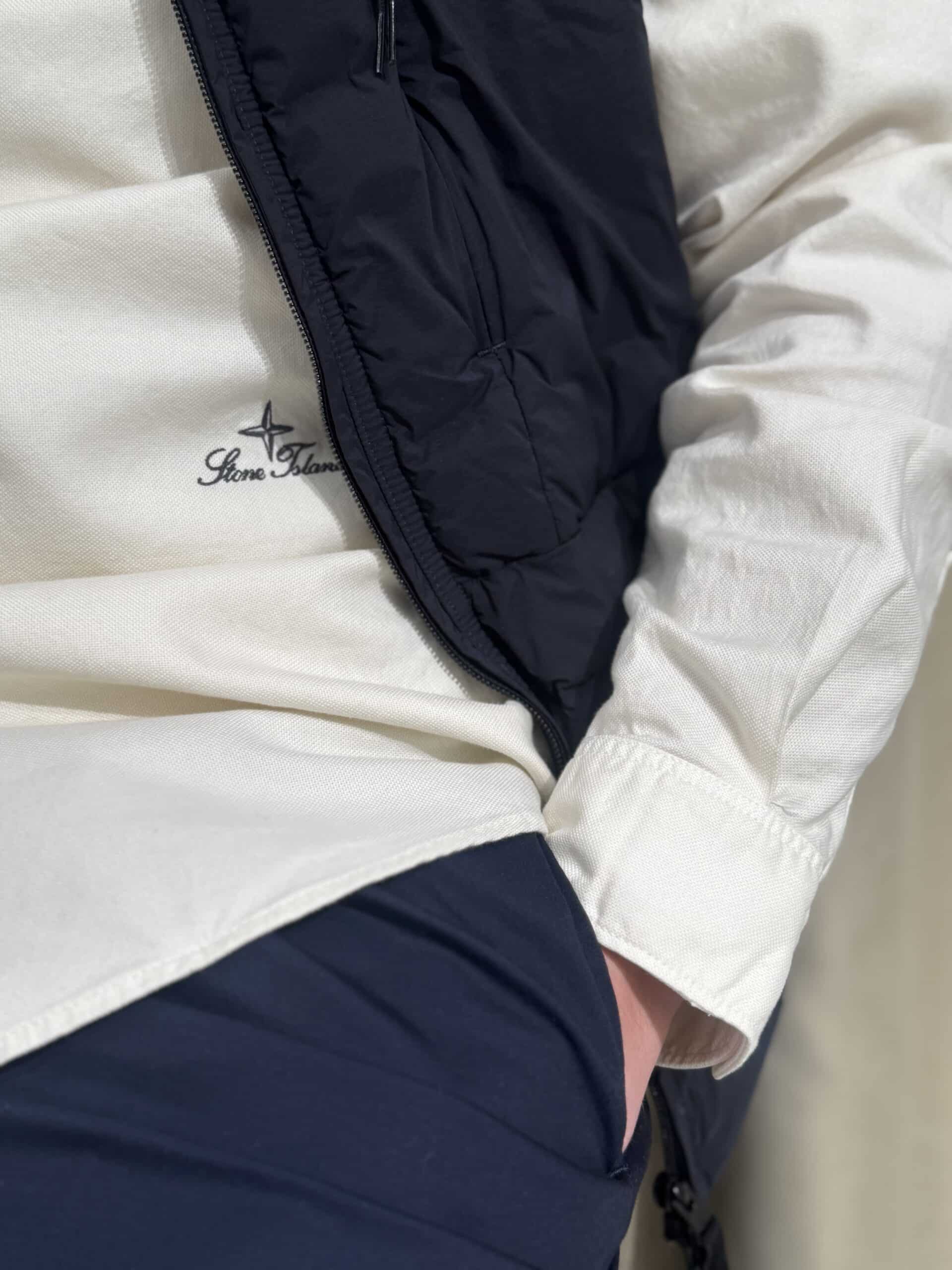 STONE ISLAND - STONE ISLAND CHEMISE OXFORD À MANCHES LONGUES ECRU (42596) STONE ISLAND - STONE ISLAND CHEMISE OXFORD À MANCHES LONGUES ECRU (42596)