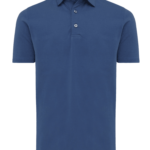 GENTI – Polo en coton glacé bleu (38790)