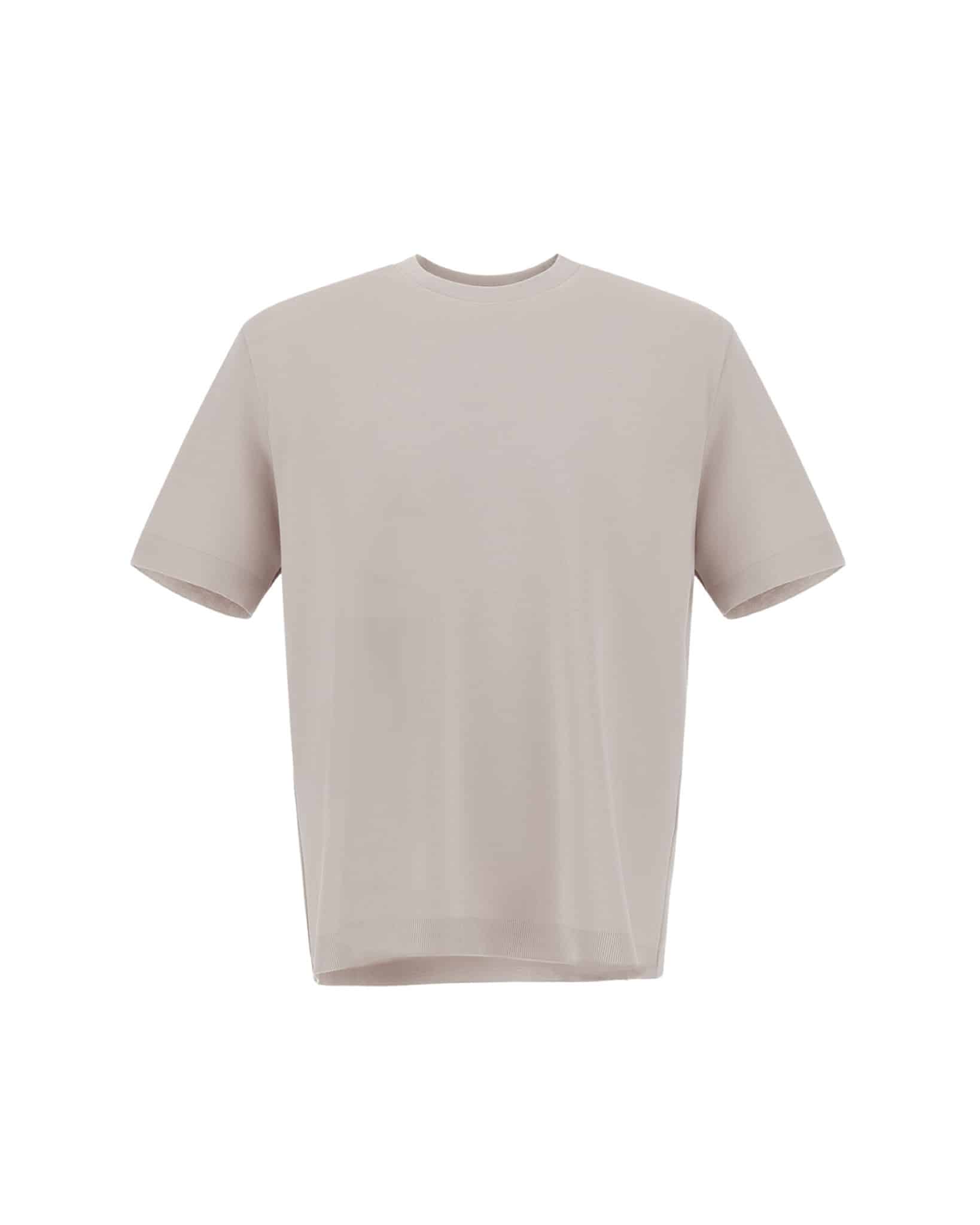 HERNO - JERSEY KNIT EFFECT T-SHIRT TAUPE (42804) HERNO - JERSEY KNIT EFFECT T-SHIRT TAUPE (42804)