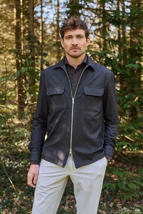 JOHN MILLER - Surchemise stretch en mélange de laine marron foncé (43686) JOHN MILLER - Surchemise stretch en mélange de laine marron foncé (43686)