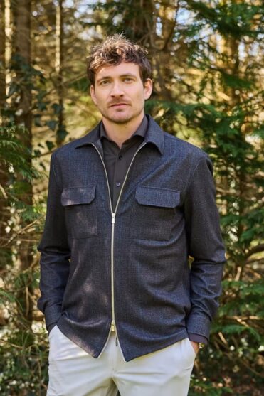 JOHN MILLER - Surchemise stretch en mélange de laine marron foncé (43686) JOHN MILLER - Surchemise stretch en mélange de laine marron foncé (43686)