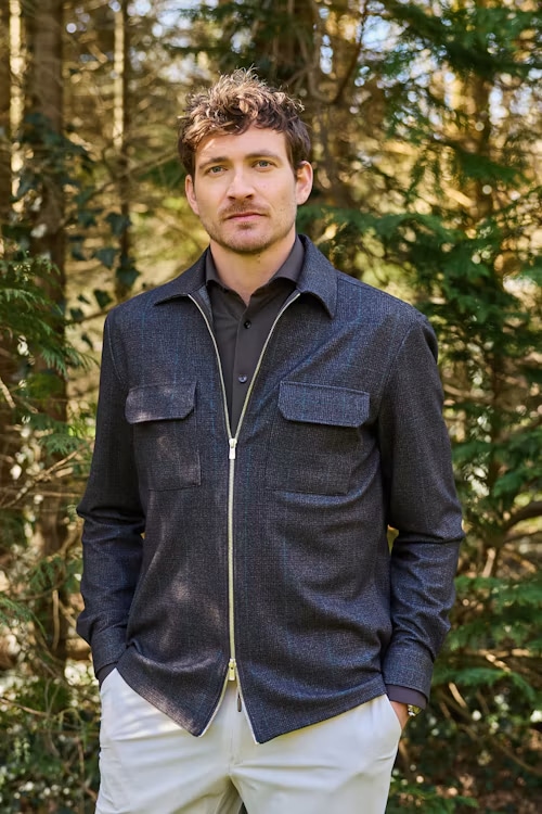 JOHN MILLER - Surchemise stretch en mélange de laine marron foncé (43686) JOHN MILLER - Surchemise stretch en mélange de laine marron foncé (43686)