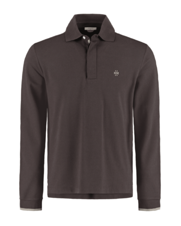Jacob Cohën - Poloshirt longsleeve dark brown (43343)