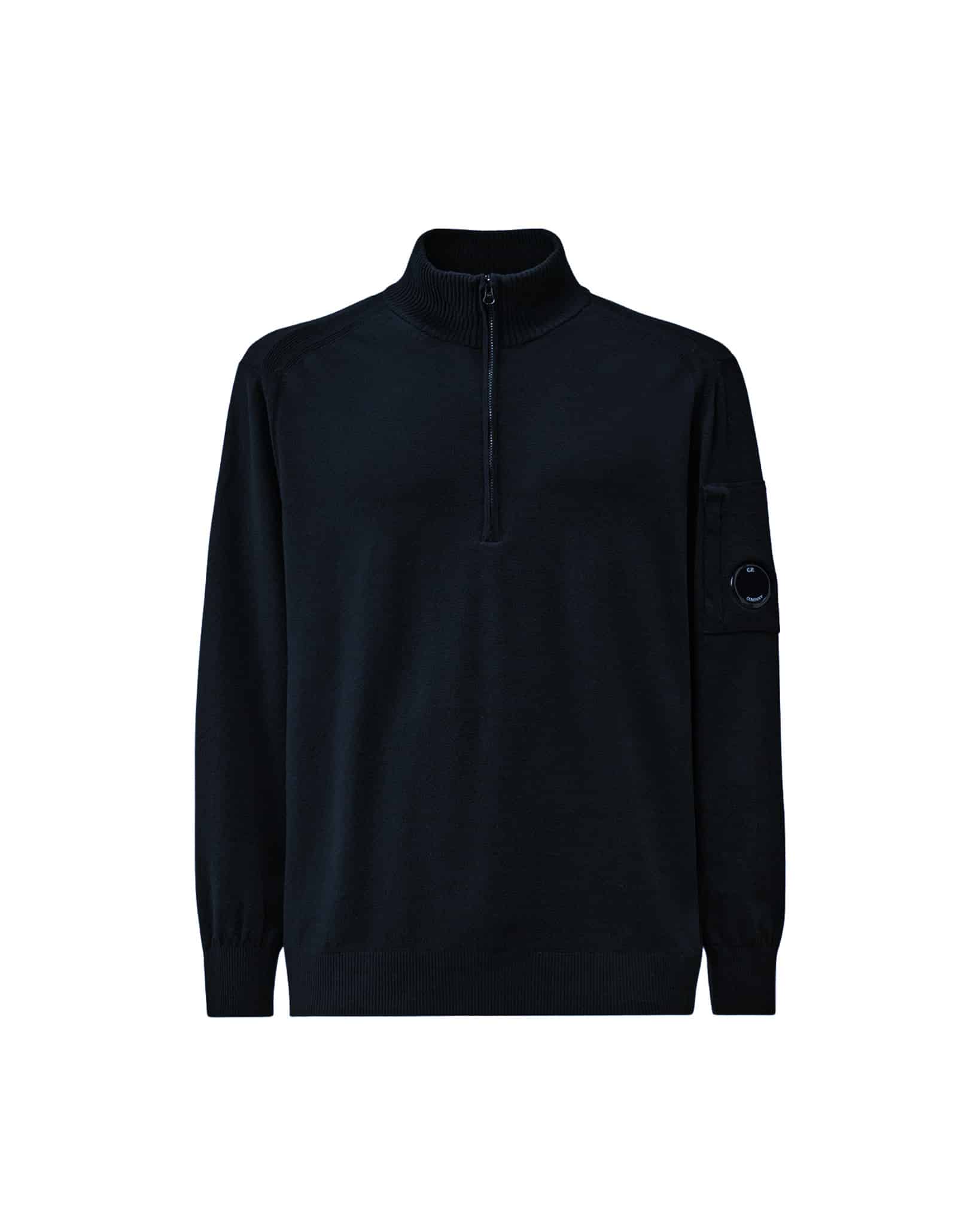 C.P. COMPANY - Merino Wool Half Zip Sweater donkerblauw (43680) C.P. COMPANY - Merino Wool Half Zip Sweater donkerblauw (43680)