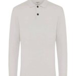 GENTI - Monogram Langarm-Poloshirt off white (41220)