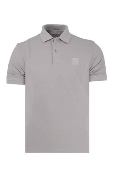 STONE ISLAND - POLO MET COMPASS-PATCH LICHTGRIJS (42486)