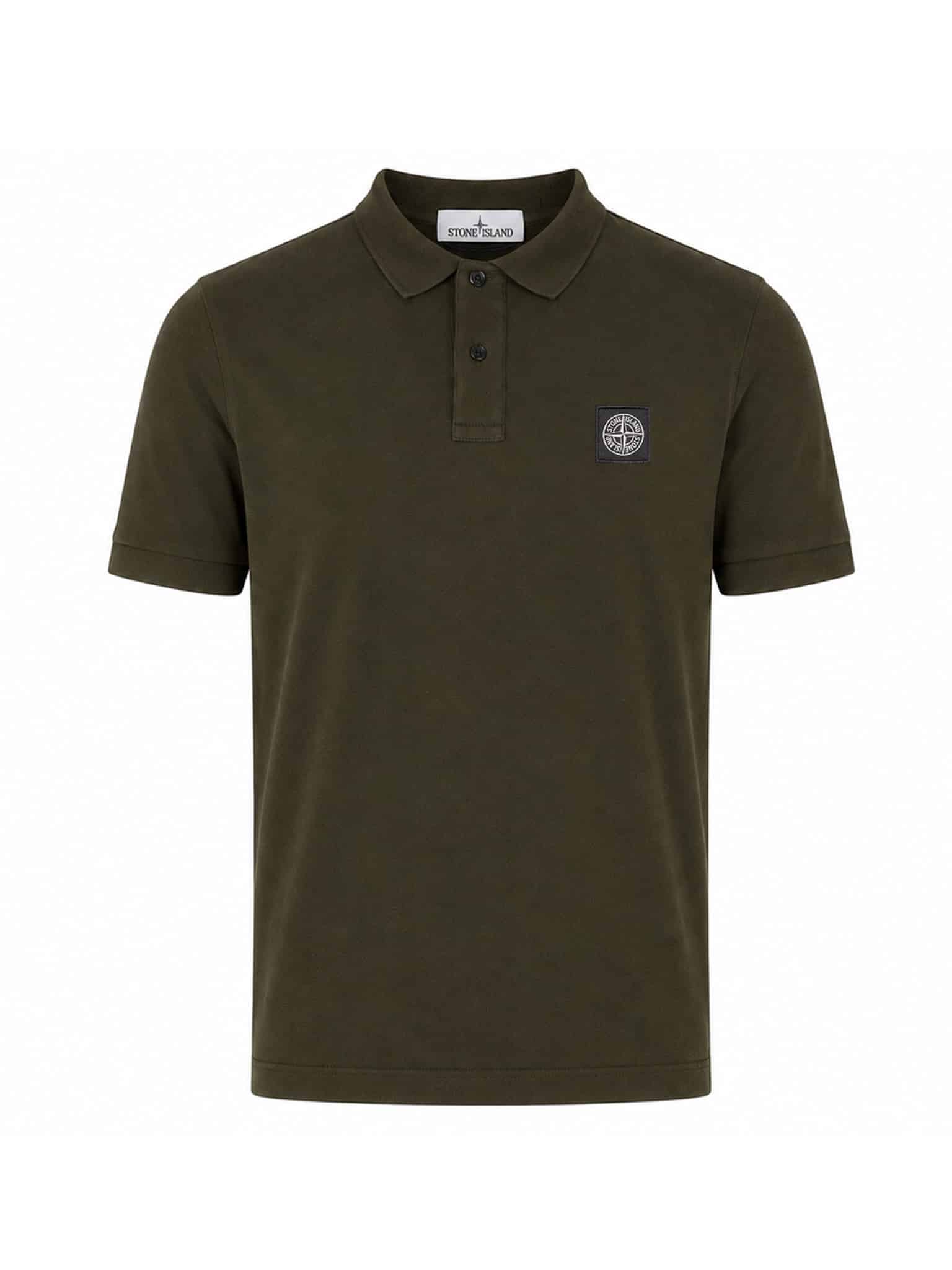 STONE ISLAND - POLOSHIRT DARK GREEN / BROWN (43413) STONE ISLAND - POLOSHIRT DARK GREEN / BROWN (43413)