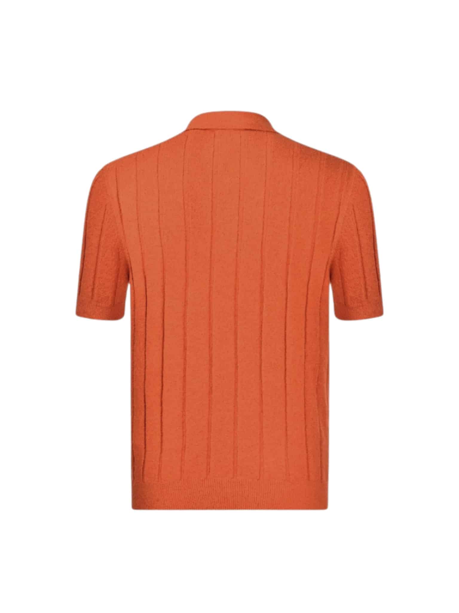 Gran Sasso - RIBBED BOUCLÉ KNIT POLO ORANJE (43137) Gran Sasso - RIBBED BOUCLÉ KNIT POLO ORANJE (43137)