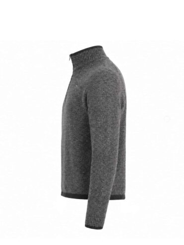 STONE ISLAND - STELLINA WOOL HALF ZIP SWEATER GRAY (43403) STONE ISLAND - STELLINA WOOL HALF ZIP SWEATER GRAY (43403)