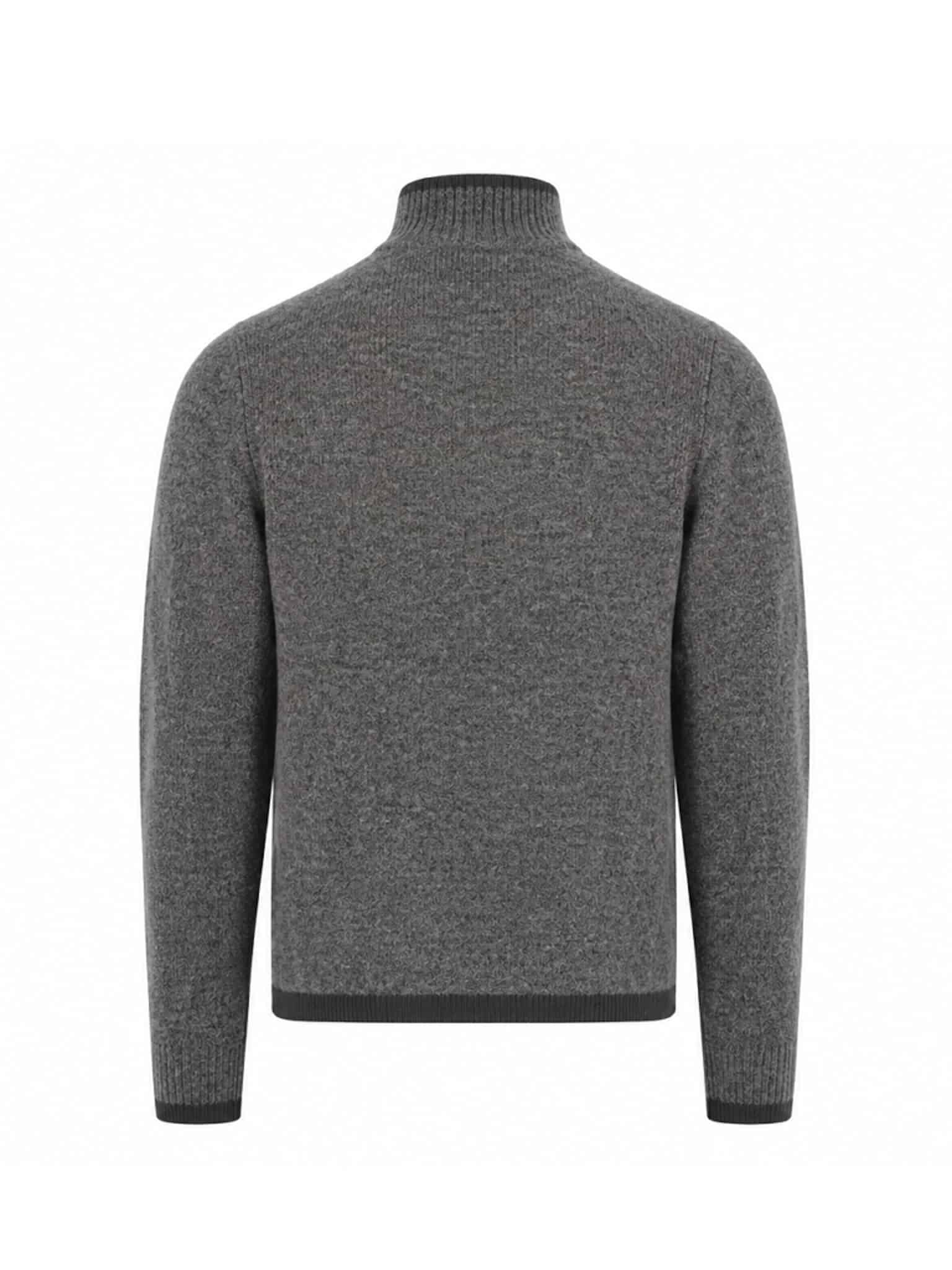 STONE ISLAND - STELLINA WOOL HALF ZIP SWEATER GRAY (43403) STONE ISLAND - STELLINA WOOL HALF ZIP SWEATER GRAY (43403)