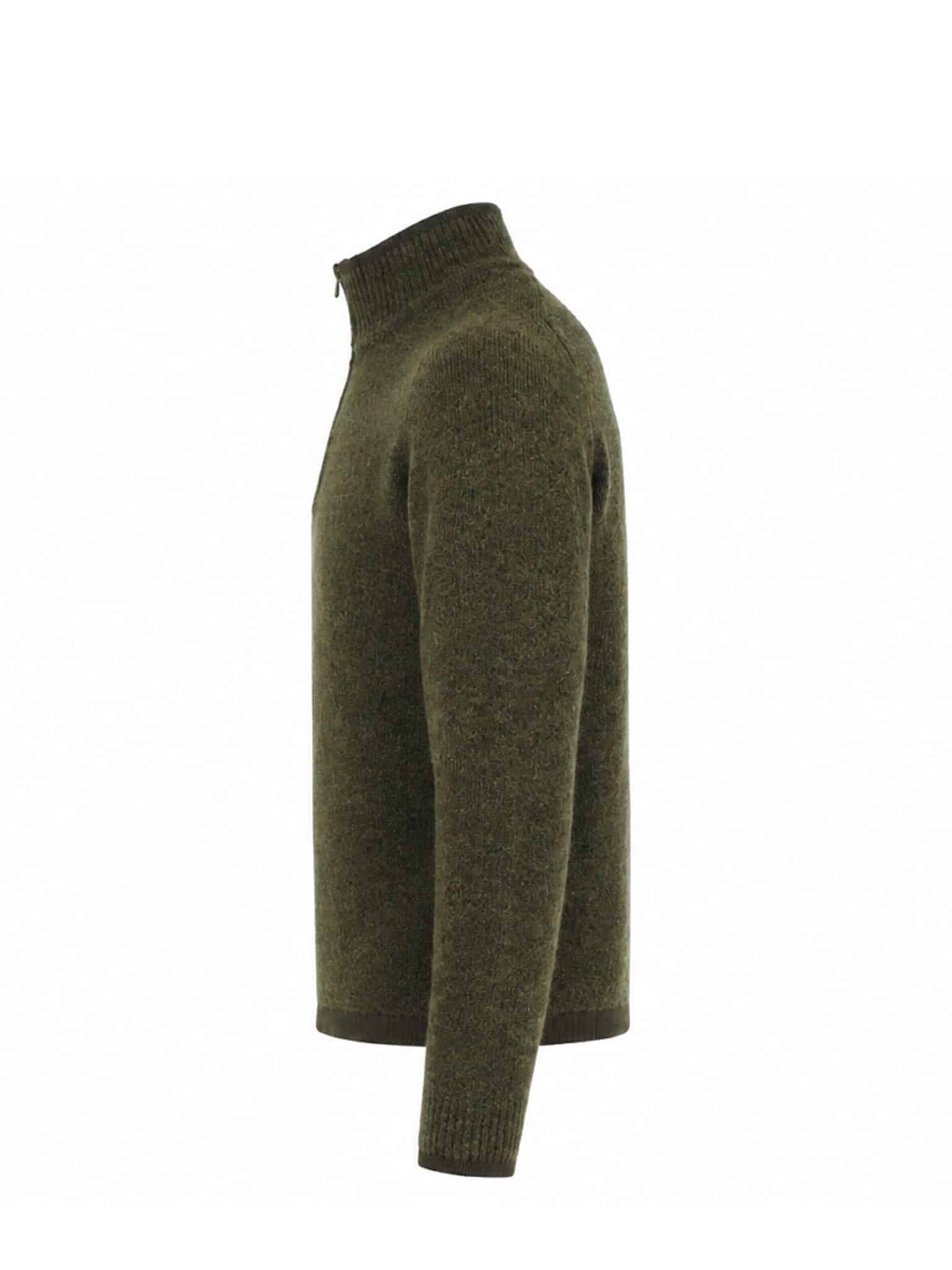 STONE ISLAND - STELLINA WOOL HALF ZIP SWEATER DARK GREEN / BROWN (43404) STONE ISLAND - STELLINA WOOL HALF ZIP SWEATER DARK GREEN / BROWN (43404)