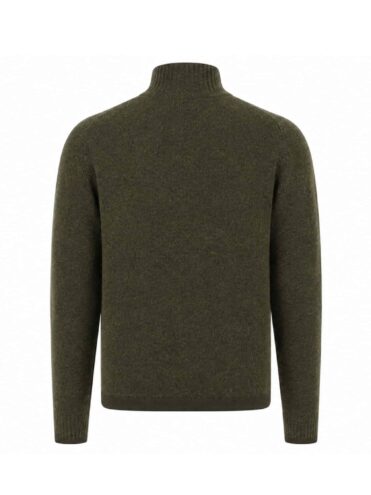 STONE ISLAND - STELLINA WOOL HALF ZIP SWEATER DARK GREEN / BROWN (43404) STONE ISLAND - STELLINA WOOL HALF ZIP SWEATER DARK GREEN / BROWN (43404)