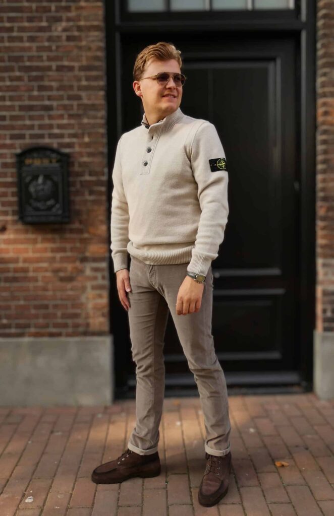 STONE ISLAND HALF ZIP KNIT JUMPER ZAND (43393) STONE ISLAND HALF ZIP KNIT JUMPER ZAND (43393)