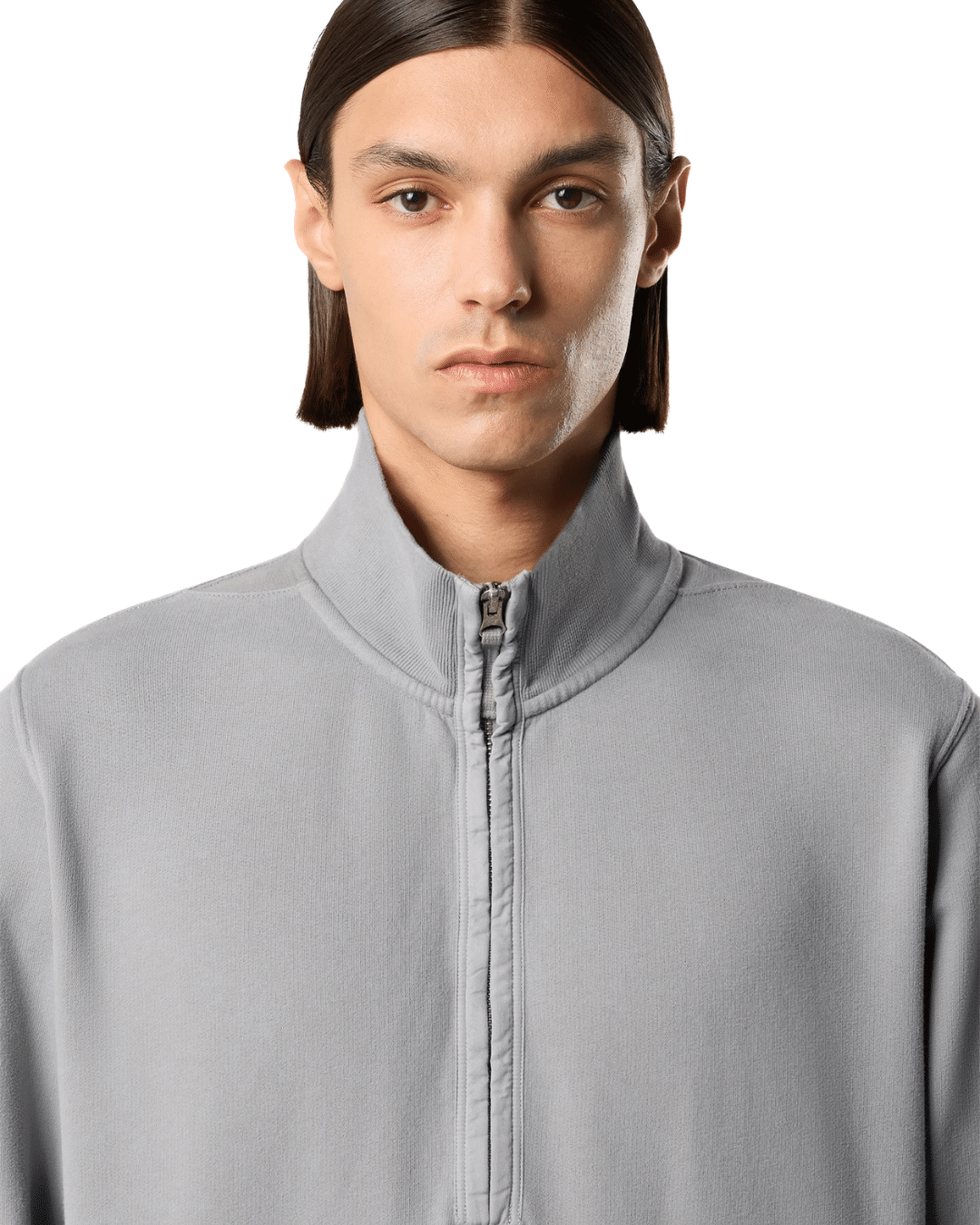 STONE ISLAND Pullover mit halbem Reißverschluss Grau (43372) STONE ISLAND Pullover mit halbem Reißverschluss Grau (43372)