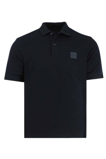 STONE ISLAND - POLO MET COMPASS-PATCH DONKERBLAUW (42487)