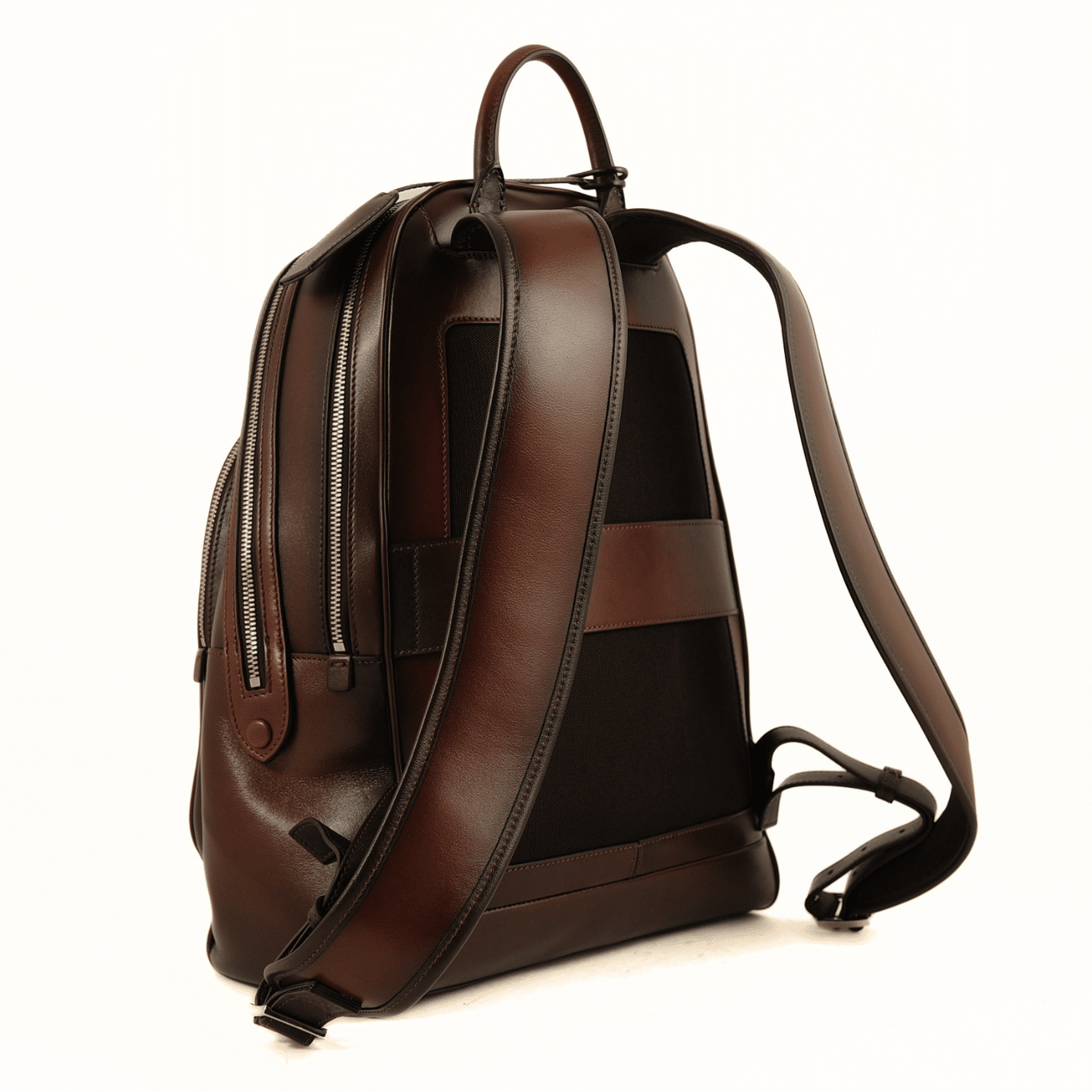 SANTONI - Rugzak handgekleurd donkerbruin leder (43663) SANTONI - Rugzak handgekleurd donkerbruin leder (43663)