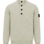 STONE ISLAND HALF ZIP KNIT JUMPER SAND (43393)