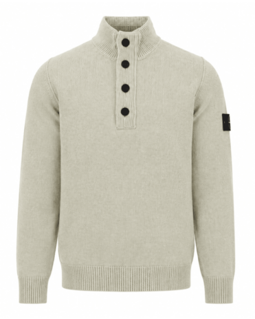 STONE ISLAND HALF ZIP KNIT JUMPER ZAND (43393)
