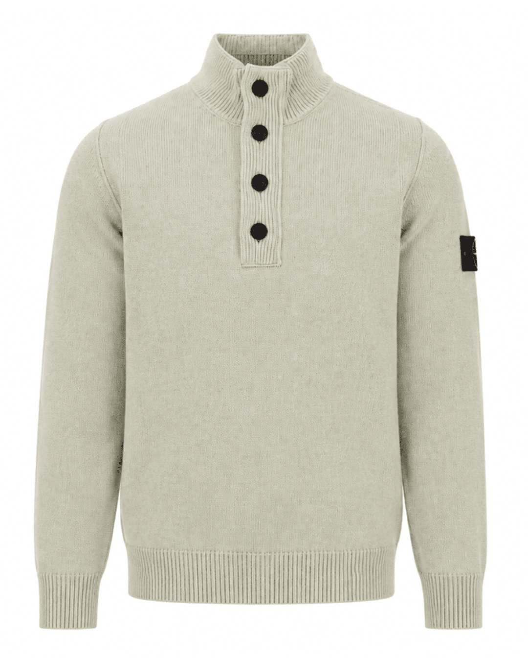 STONE ISLAND HALF ZIP KNIT JUMPER ZAND (43393) STONE ISLAND HALF ZIP KNIT JUMPER ZAND (43393)