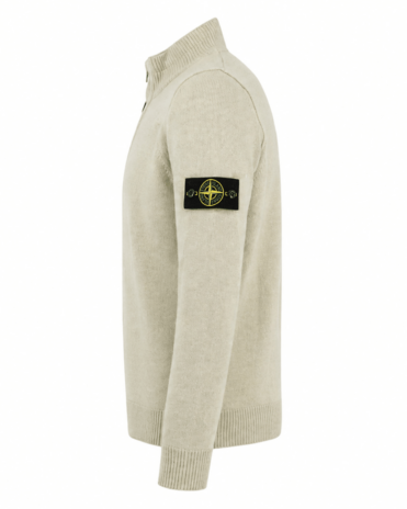 STONE ISLAND HALF ZIP KNIT JUMPER ZAND (43393) STONE ISLAND HALF ZIP KNIT JUMPER ZAND (43393)