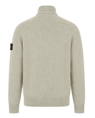 STONE ISLAND HALF ZIP KNIT JUMPER ZAND (43393) STONE ISLAND HALF ZIP KNIT JUMPER ZAND (43393)