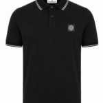 STONE ISLAND Black polo shirt (43415)