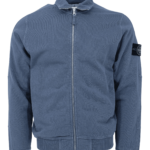 STONE ISLAND – Track top sweatshirt ‘old’ treatment avio blue (38761)