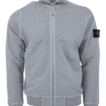 STONE ISLAND – Sweat-shirt de survêtement traitement ‘ancien’ gris poussière (38762)