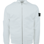 STONE ISLAND – Sweat-shirt de survêtement traitement ‘ancien’ blanc (38760)