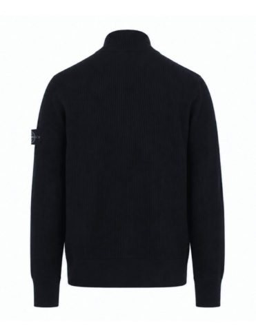 STONE ISLAND RIBBED ZIP-UP DONKERBLAUW (43397)