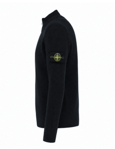 STONE ISLAND RIBBED ZIP-UP DONKERBLAUW (43397)