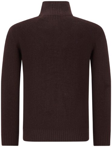 Gran Sasso - Rain Wool Mock Zip dark brown (43465)